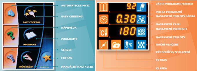 Ovládací panely konvektomatů Retigo Blue Vision a Retigo Orange Vision Ovládací panely konvektomatů Retigo Blue Vision a Retigo Orange Vision