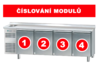 Chladící stůl pro pekaře, nerezový - 3 moduly, hloubka 800 mm