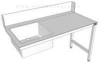 DM-P-3266L - Vstupní stůl k myčce s dřezem