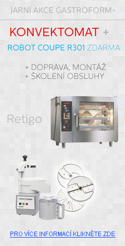Akční nabídka: Ke konvektomatu Retigo krouhač zeleniny Robot Coupe a sada disků zdarma